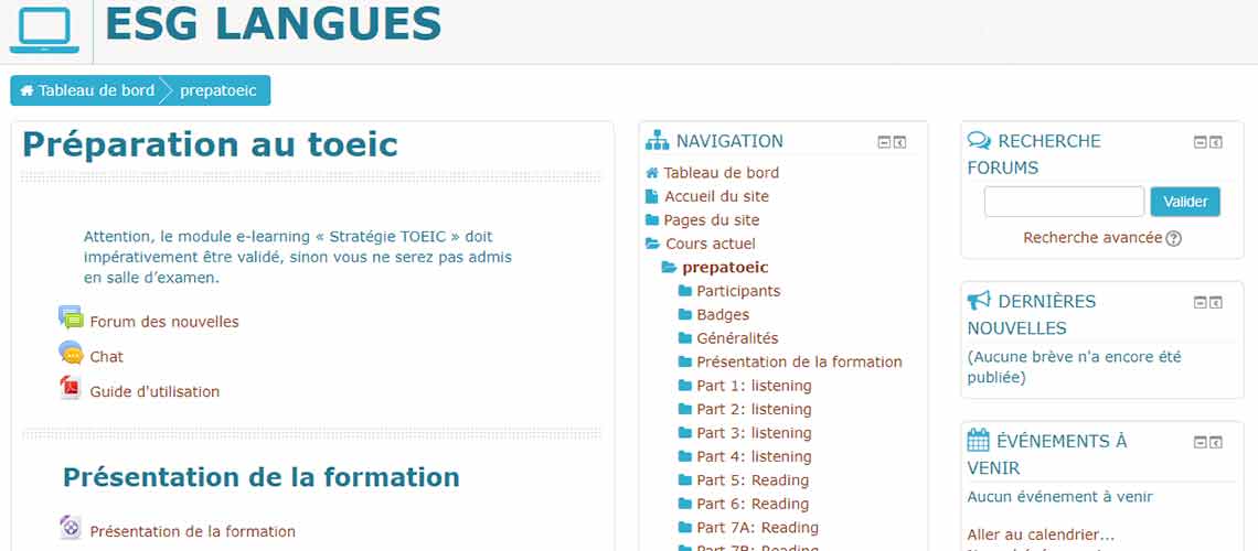 module toeic esg toeic esg langues
